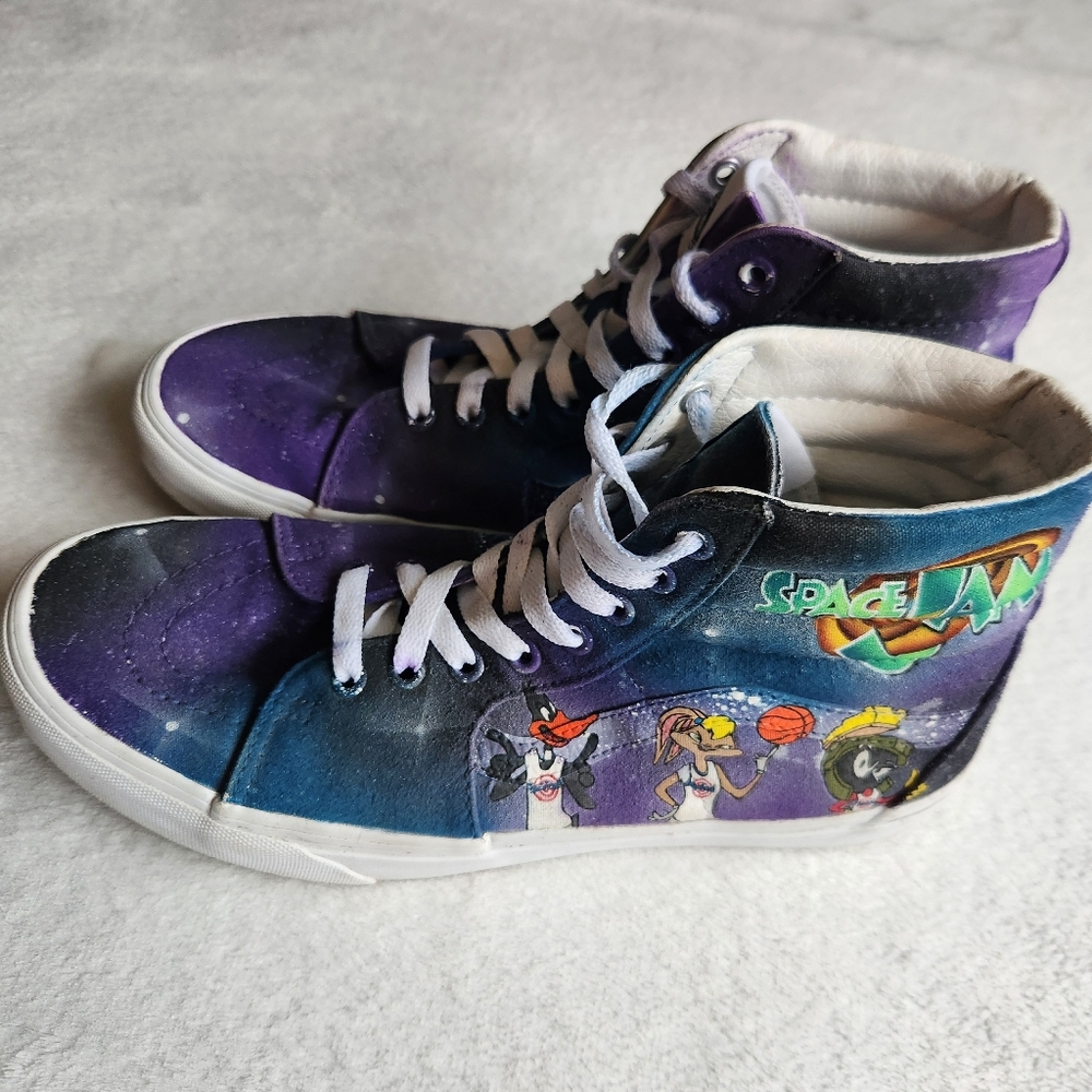 Vans Hand Painted High Top Space‎ Jam Tune Squad Mens 9 Womens 10.5